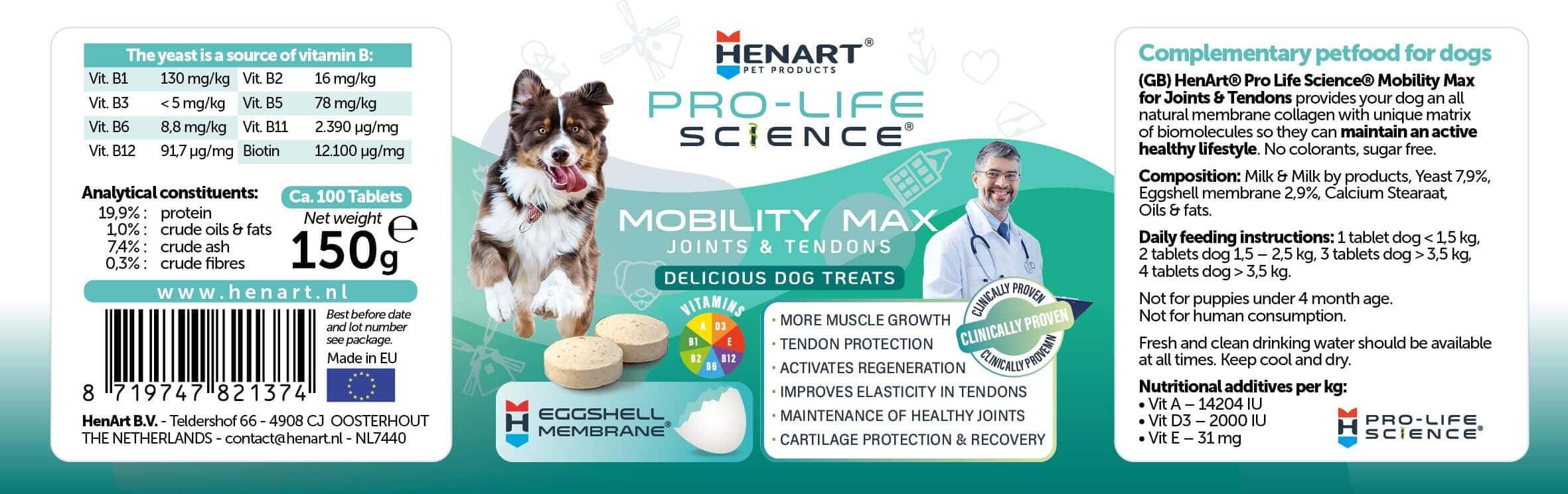 Hunde-Nahrungsergänzung für mehr Bewegung & Mobilität - HenArt® | Nachhaltiges Tierfutter für Hund und Katze 