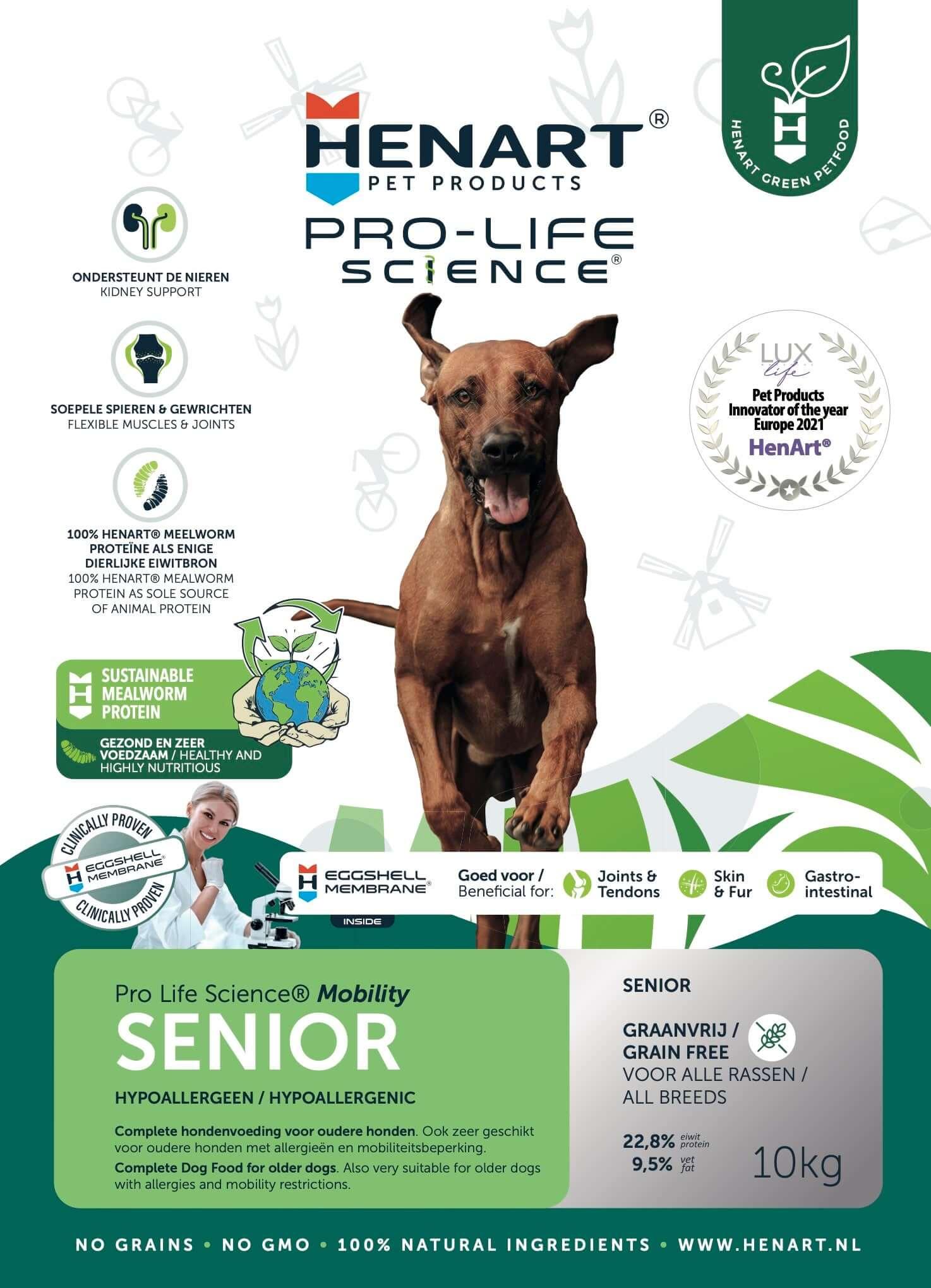 Insekten-Trockenfutter für Senior Hunde - HenArt® | Nachhaltiges Tierfutter für Hund und Katze 
